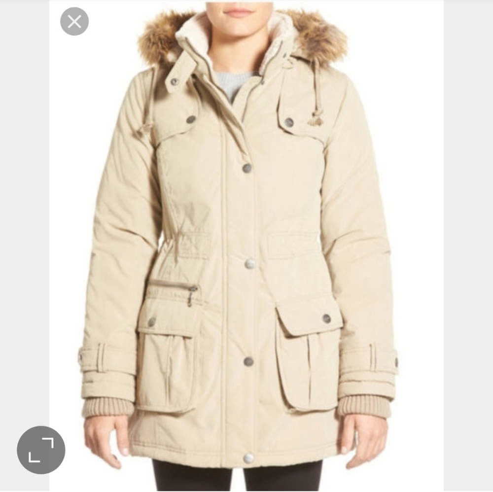 DNKY Faux-Fur-Trim Hooded Parka